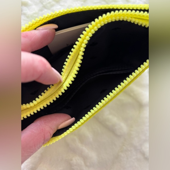 Kate Spade Jae nylon medium double zip wristlet, hot yellow - Picture 2 of 5
